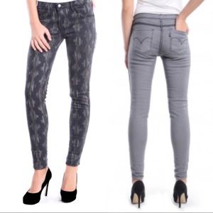 Levi’s Reversible gray patterned skinny jeans 25